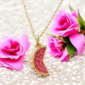 Kate Spade New York Fruit Salad Pavé Grapefruit Mini Pendant Necklace NWT